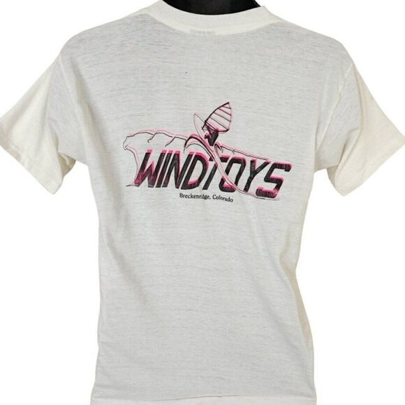 Windsurfing T Shirt Vintage 80s Breckenridge Colorado Made In USA Mens Small - Picture 1 of 9